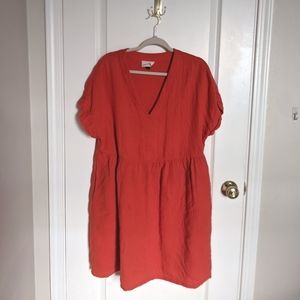 Terry cloth orange dress - with pockets!